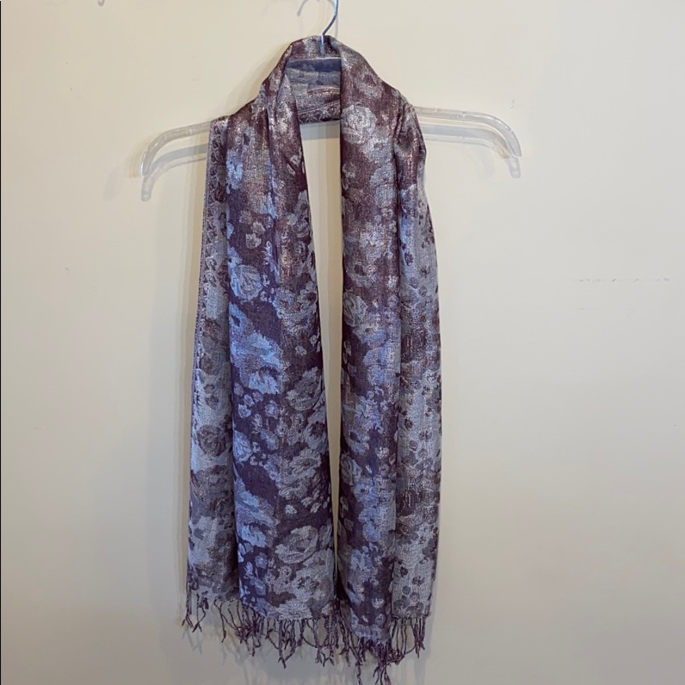 Shimmery Floral Scarf